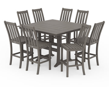 Vineyard 9-Piece Farmhouse Trestle Bar Set