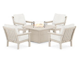 Vineyard 5-Piece Conversation Set with Fire Pit Table