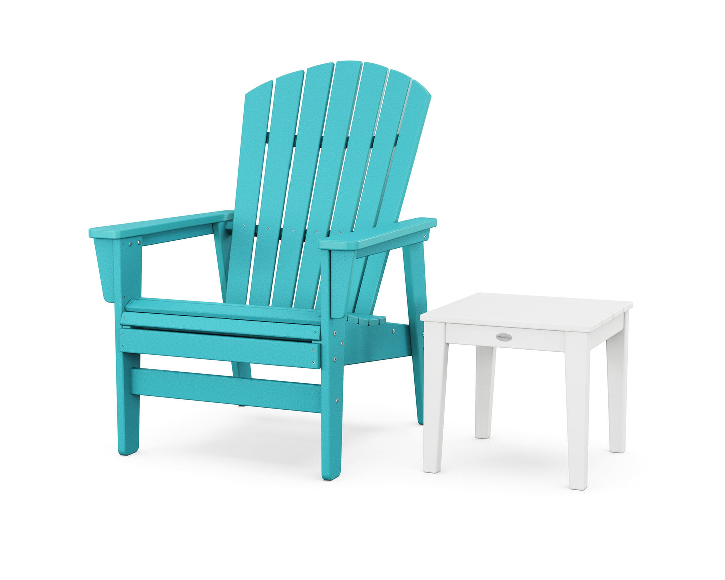 Nautical Grand Upright Adirondack Chair with Side Table