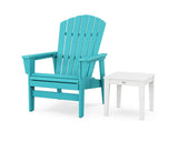Nautical Grand Upright Adirondack Chair with Side Table