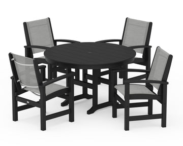 Coastal 5-Piece Round Farmhouse Dining Set
