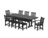 Traditional Garden 9-Piece Farmhouse Dining Set with Trestle Legs