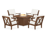 Braxton 5-Piece Deep Seating Conversation Set with Fire Pit Table