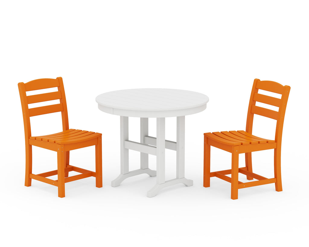 La Casa Café Side Chair 3-Piece Round Dining Set