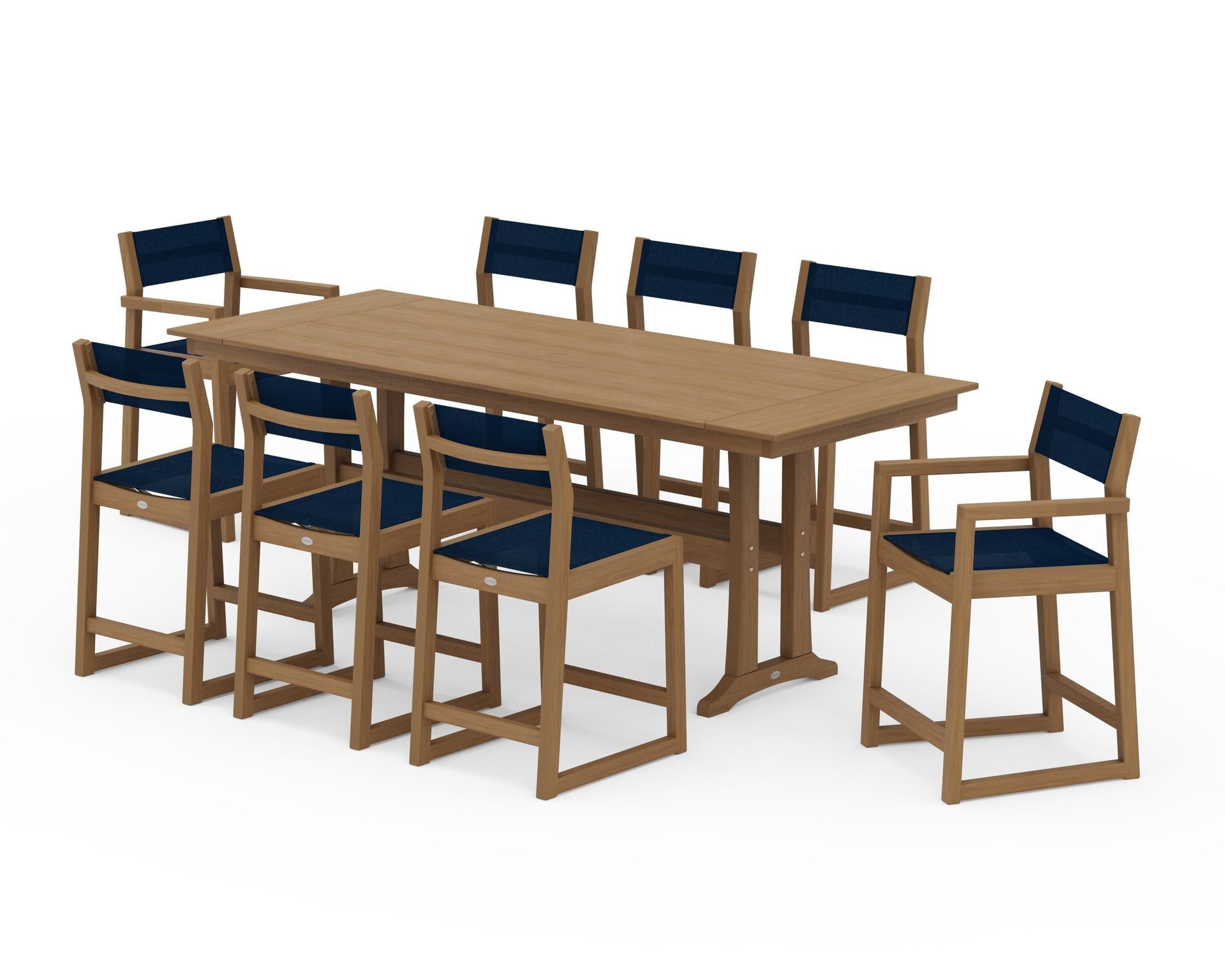 EDGE Sling 9-Piece Farmhouse Counter Set with Trestle Legs