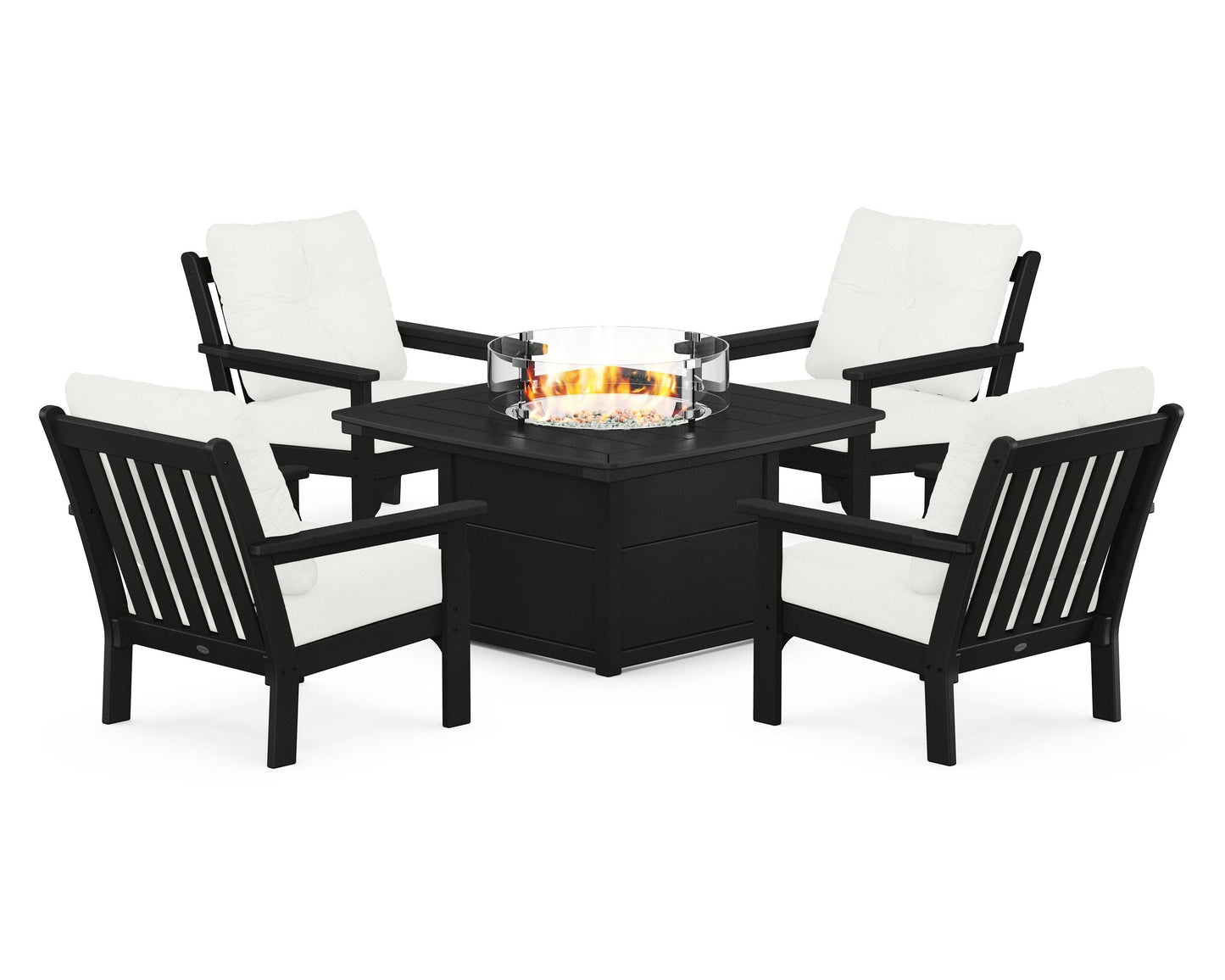 Vineyard 5-Piece Conversation Set with Fire Pit Table