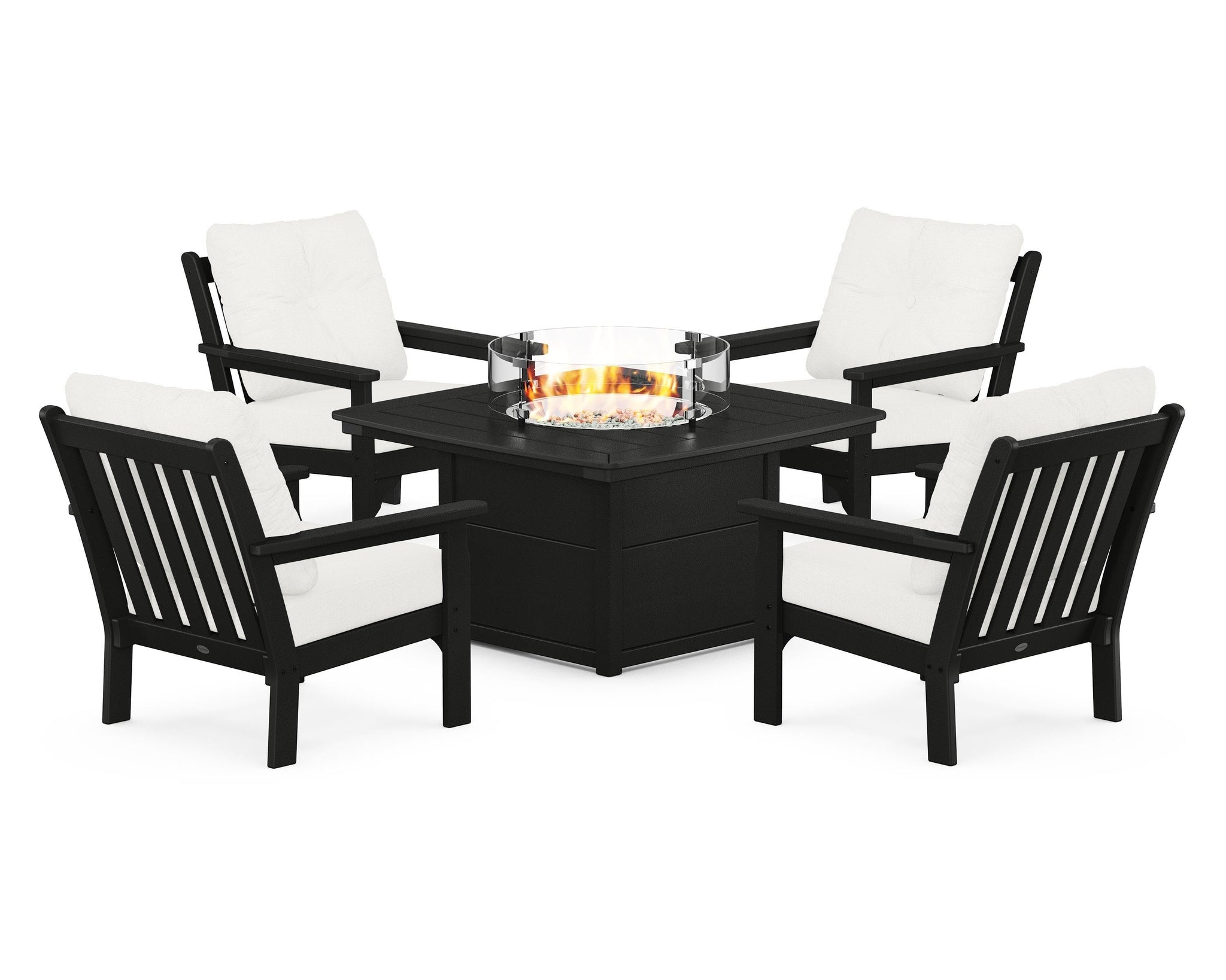 Vineyard 5-Piece Conversation Set with Fire Pit Table