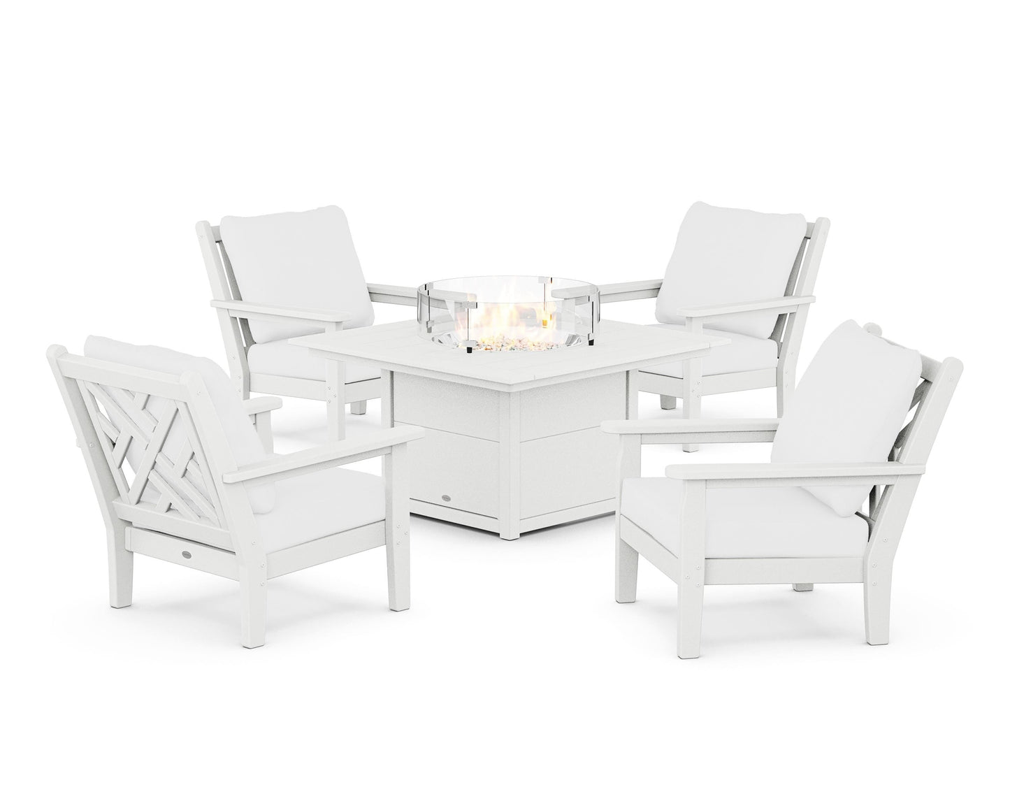 Chippendale 5-Piece Deep Seating Set with Fire Pit Table
