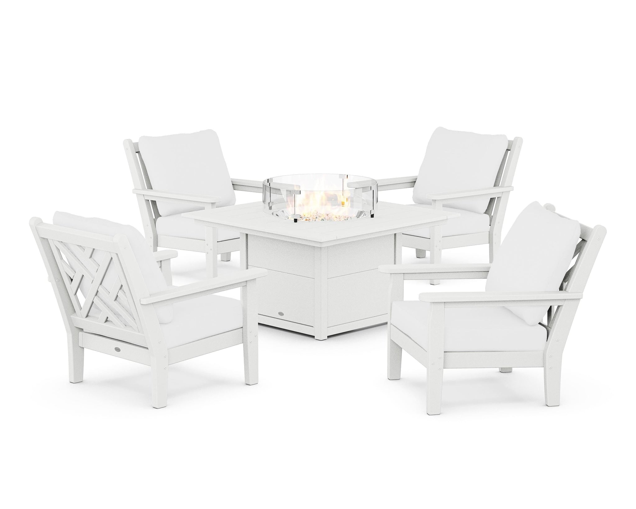 Chippendale 5-Piece Deep Seating Set with Fire Pit Table