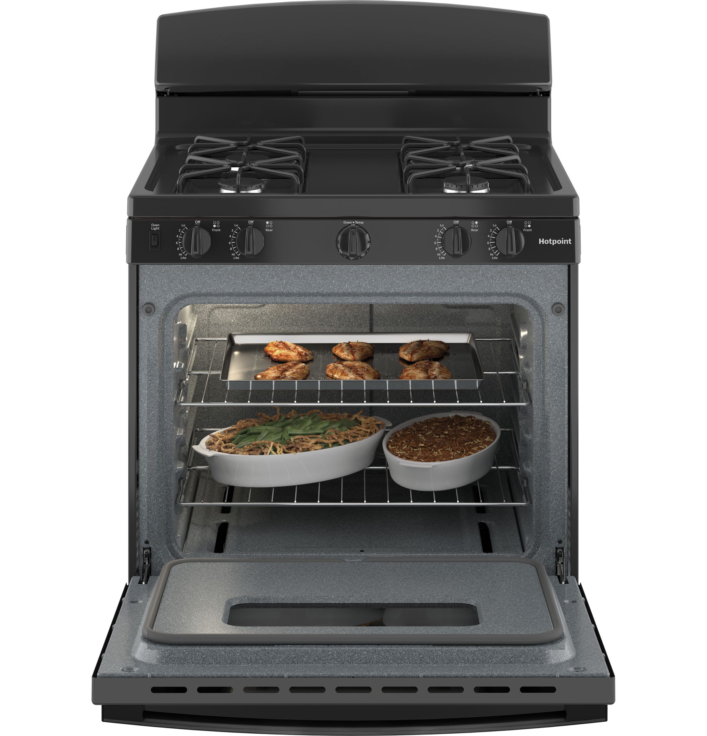Hotpoint® 30" Free-Standing Front Control Gas Range