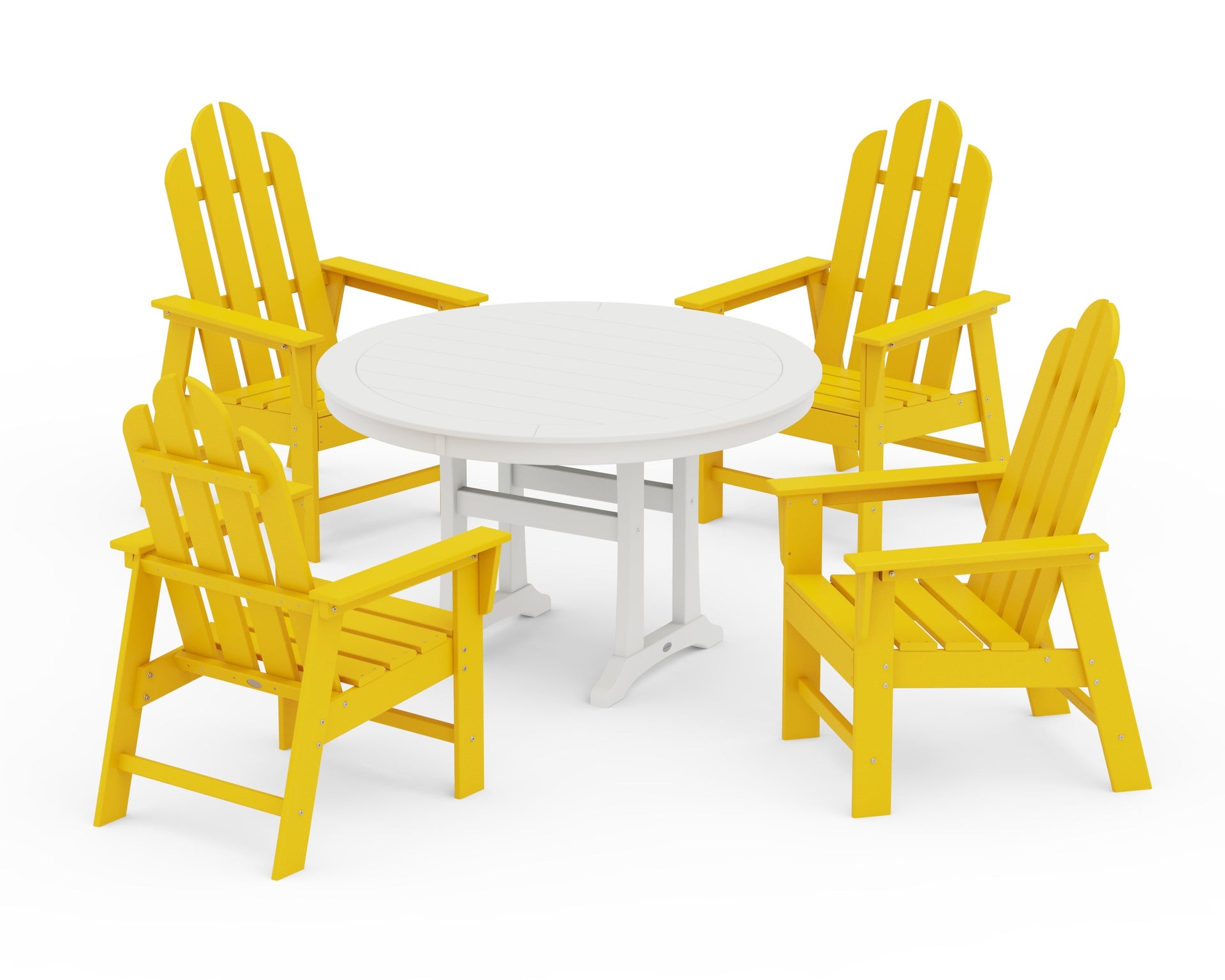 Long Island 5-Piece Round Dining Set with Trestle Legs