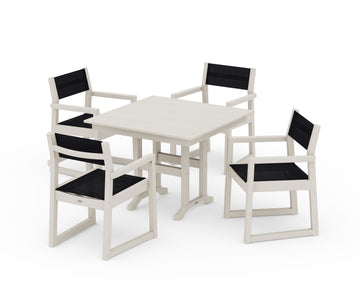 EDGE Sling Arm Chair 5-Piece Farmhouse Dining Set
