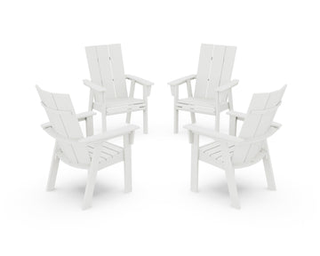 Modern 4-Piece Curveback Upright Adirondack Conversation Set