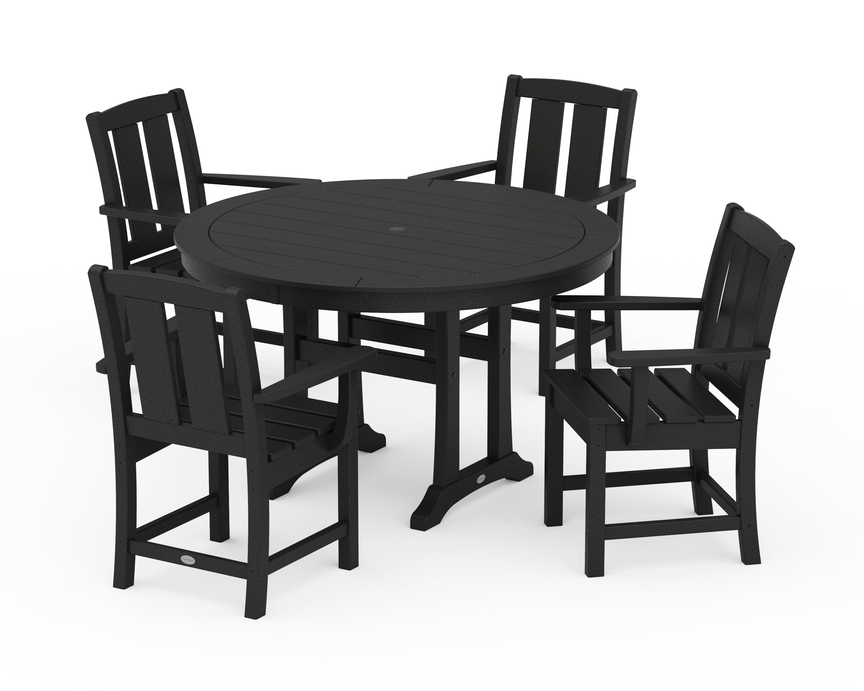 Mission 5-Piece Round Dining Set with Trestle Legs