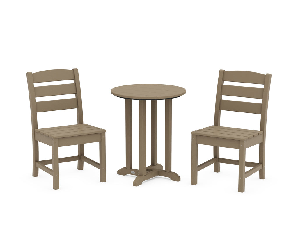 Lakeside Side Chair 3-Piece Round Bistro Dining Set