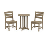 Lakeside Side Chair 3-Piece Round Bistro Dining Set