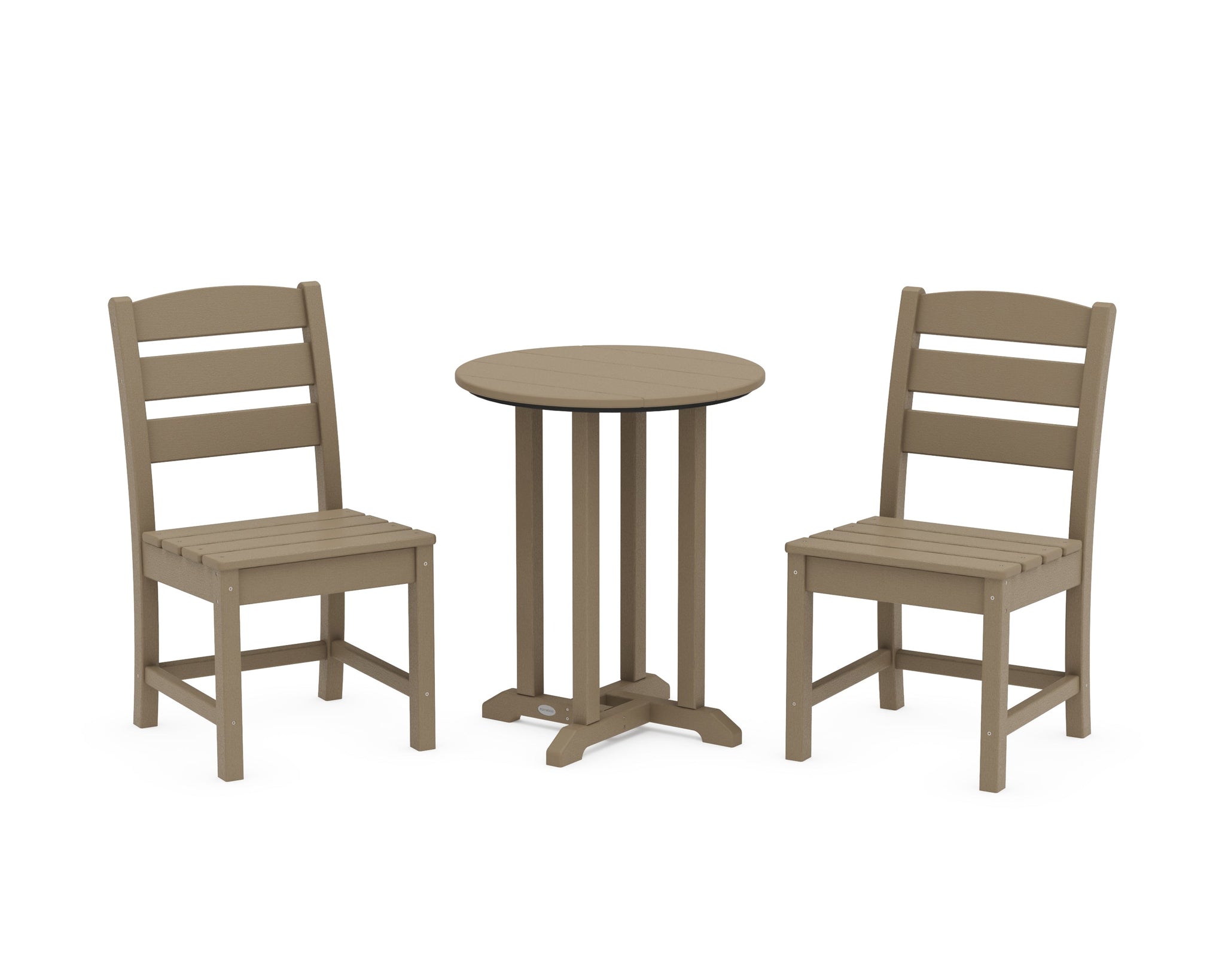 Lakeside Side Chair 3-Piece Round Bistro Dining Set