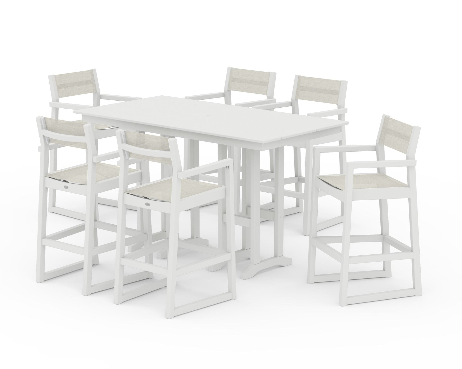 EDGE Sling Arm Chair 7-Piece Farmhouse Bar Set