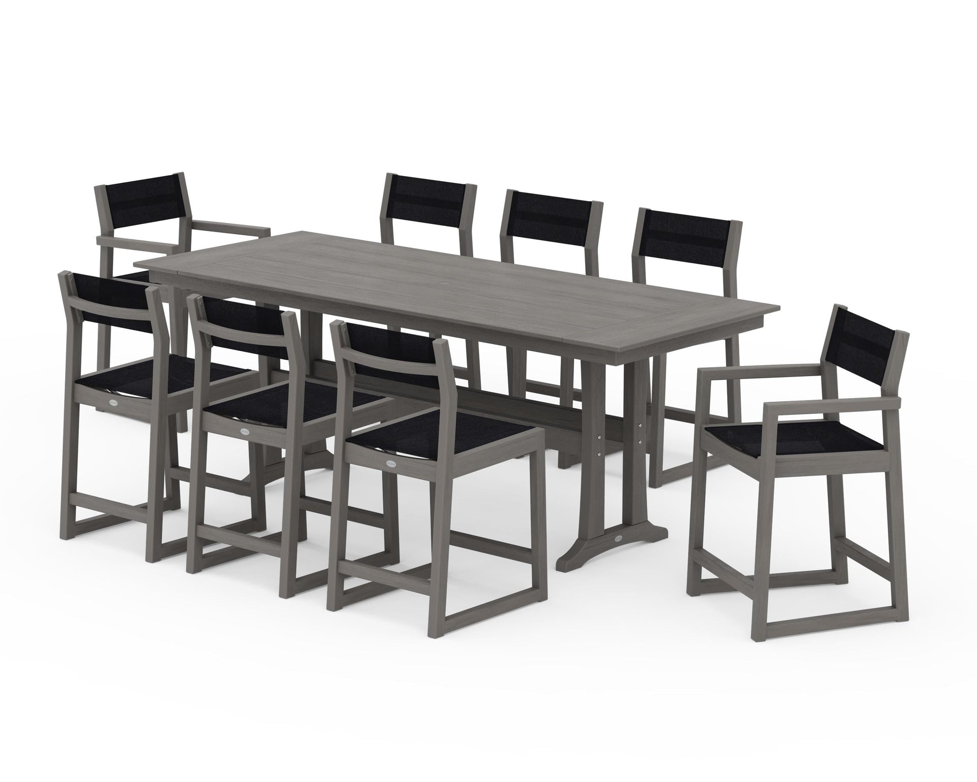 EDGE Sling 9-Piece Farmhouse Counter Set with Trestle Legs