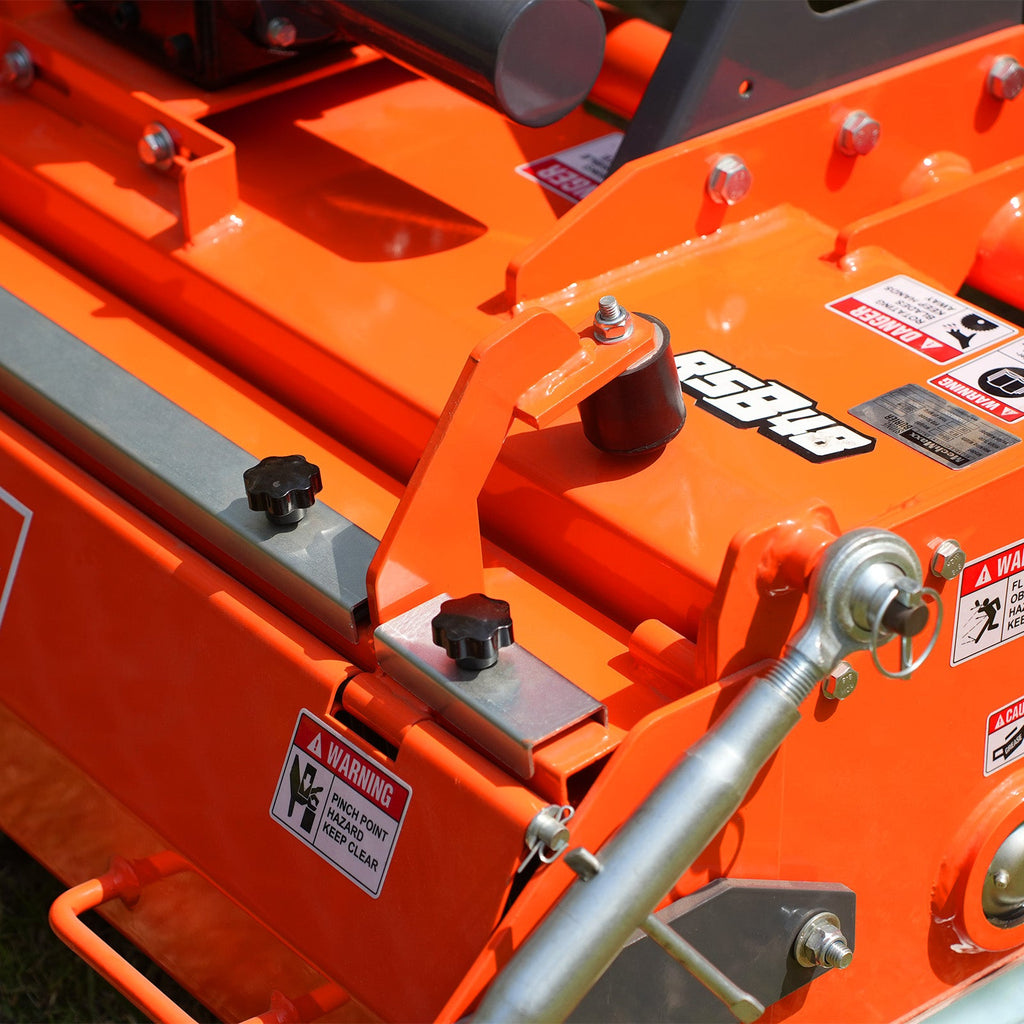 48 in Stone Burier Reverse Rotary Tiller,  3 Point Hitch Cat.1,  Chain Drive,  PTO Shaft Included with Slip Clutch,  20-45 HP,  RSB48