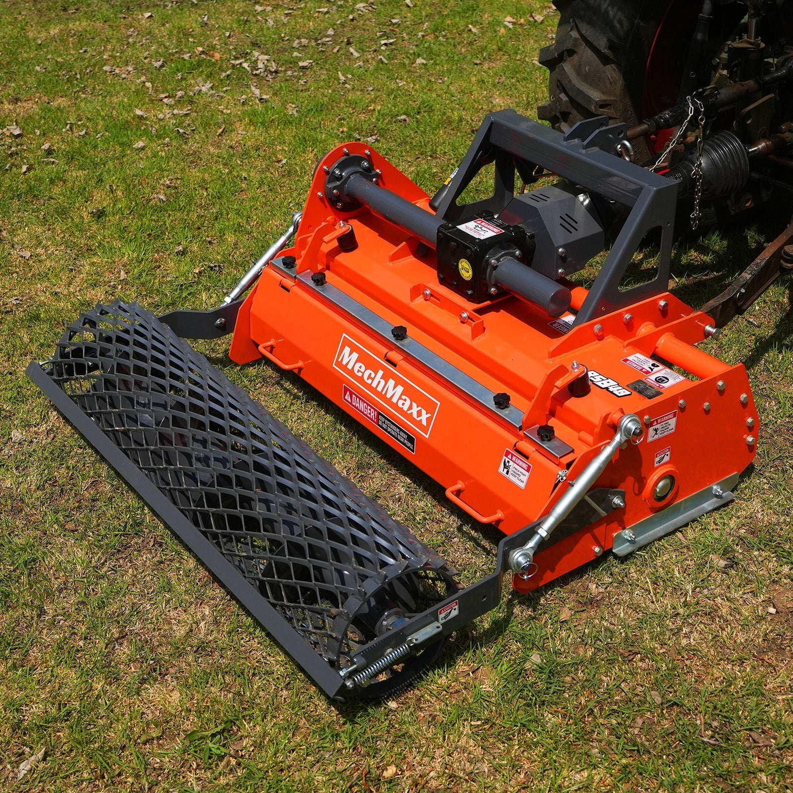 MechMaxx RSB48 Rotary Tiller 48" Stone Burier Reverse Rotary Tiller 3 Point Hitch Cat.1 Chain Drive PTO Shaft Included Slip Clutch 20-45 HP New