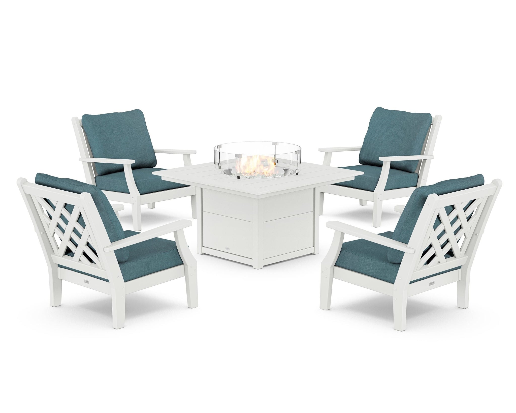Wovendale 5-Piece Deep Seating Set with Fire Pit Table