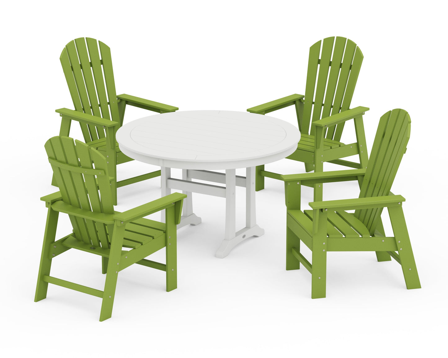 South Beach 5-Piece Round Dining Set with Trestle Legs