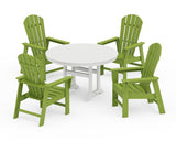 South Beach 5-Piece Round Dining Set with Trestle Legs