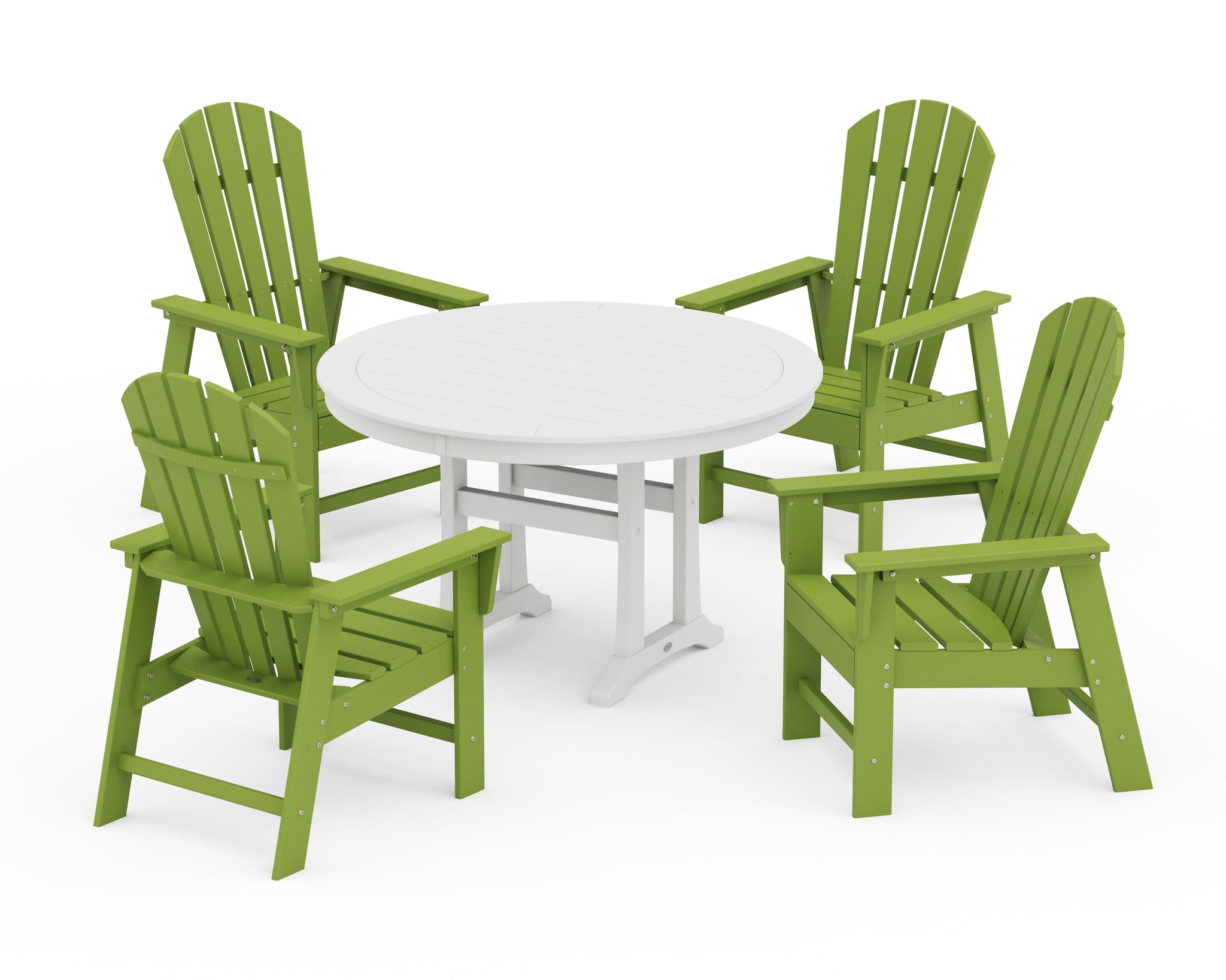 South Beach 5-Piece Round Dining Set with Trestle Legs