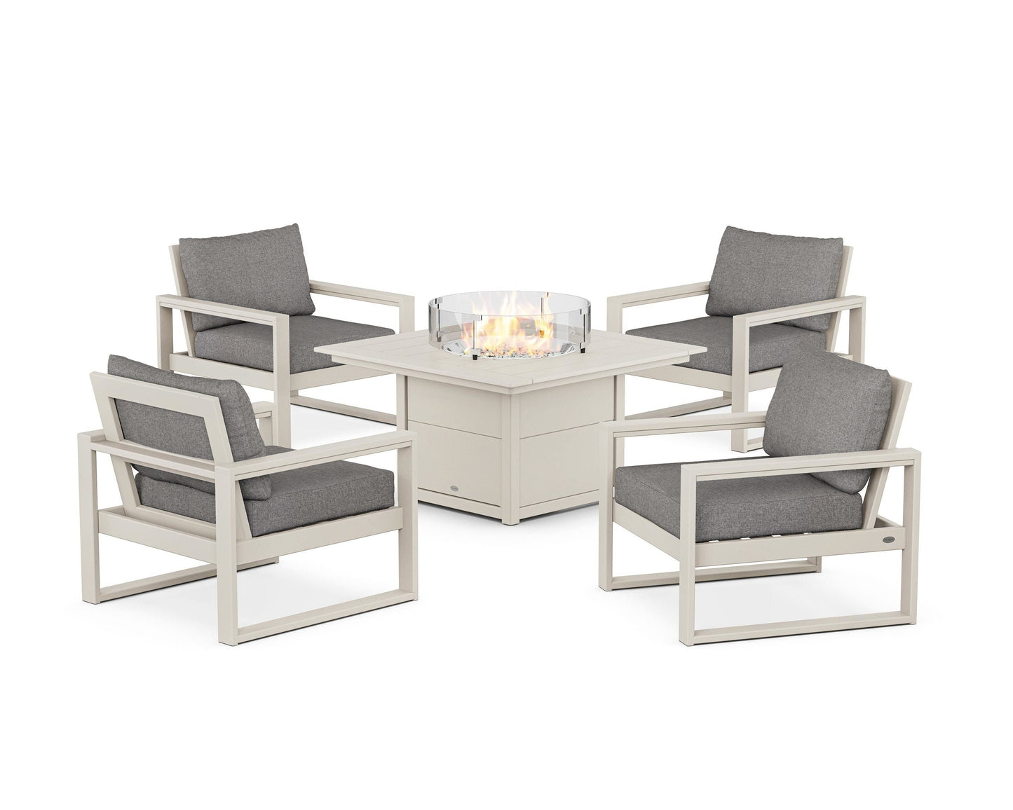 EDGE Sectional 5-Piece Deep Seating Set with Fire Pit Table