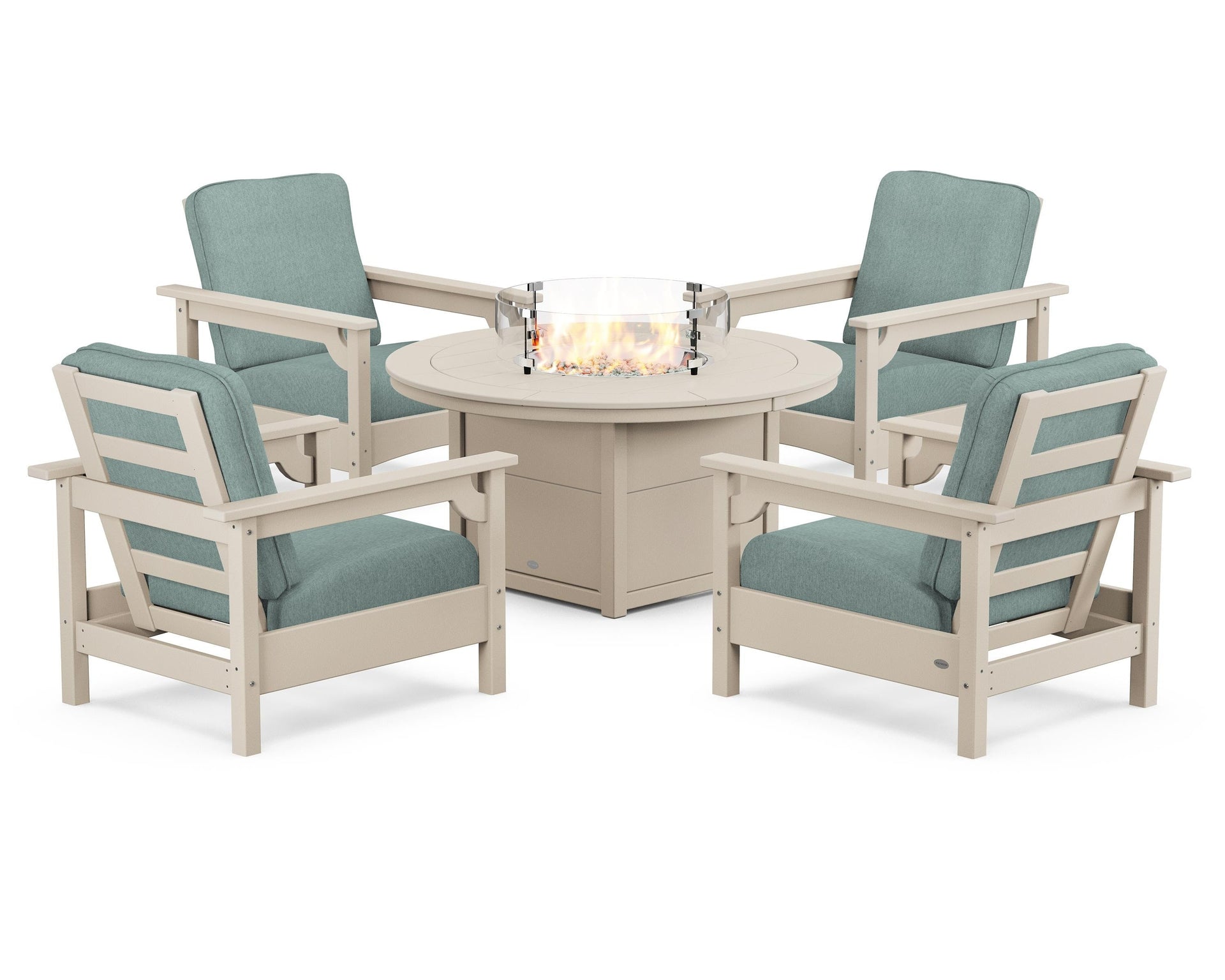 Club 5-Piece Conversation Set with Fire Pit Table