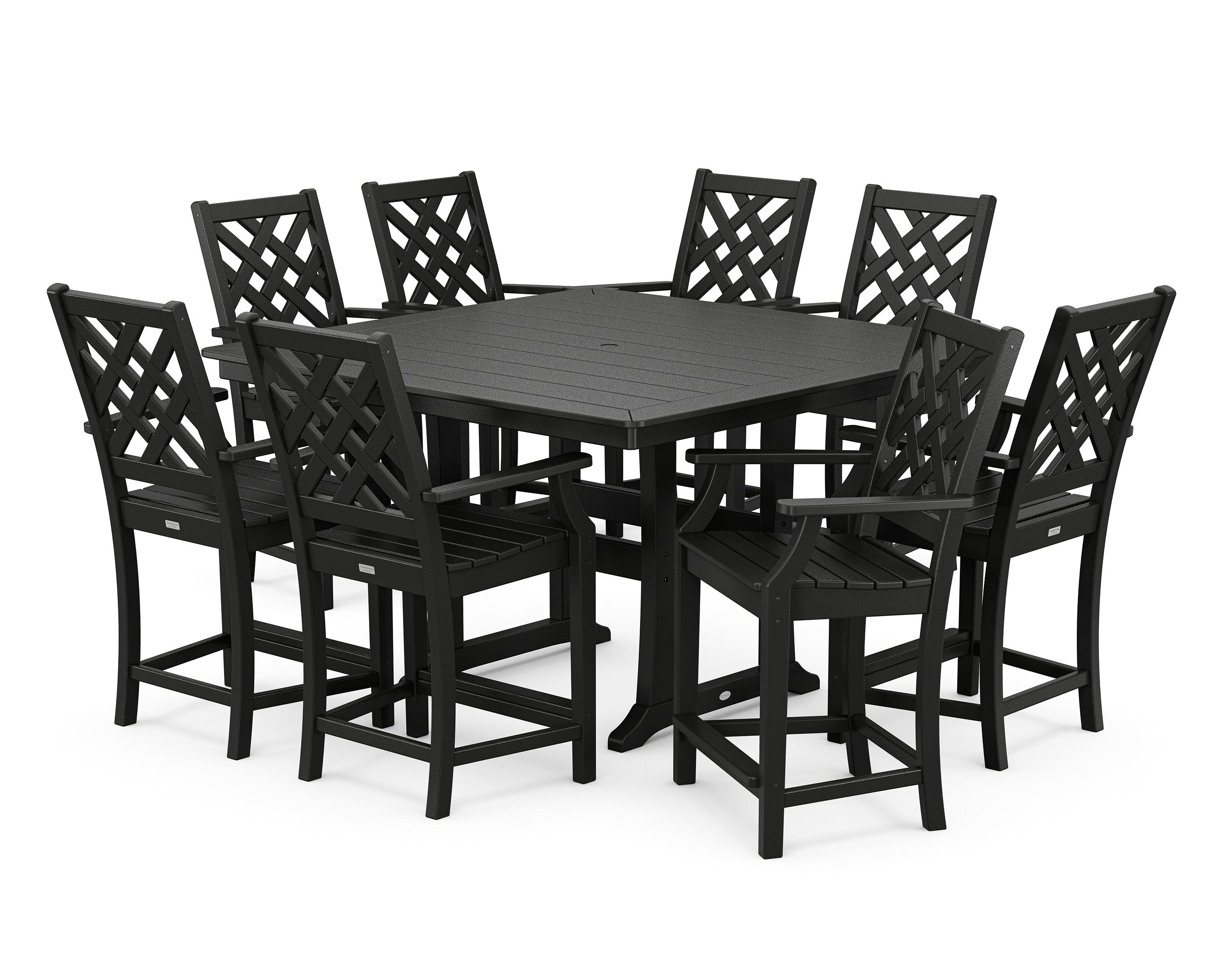 Wovendale 9-Piece Square Counter Set with Trestle Legs