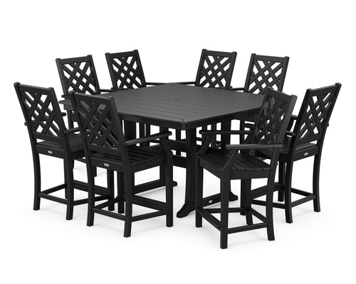 Wovendale 9-Piece Square Counter Set with Trestle Legs