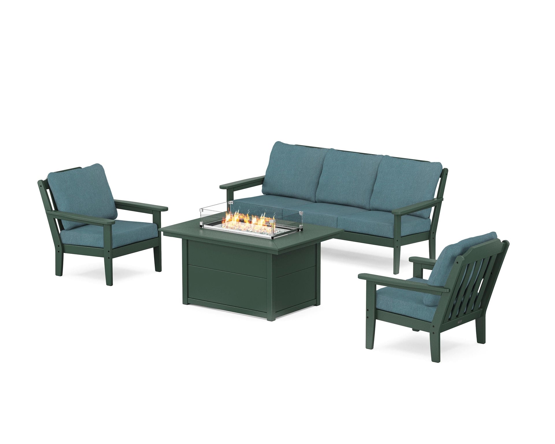 Cottage Deep Seating Fire Pit Table Set