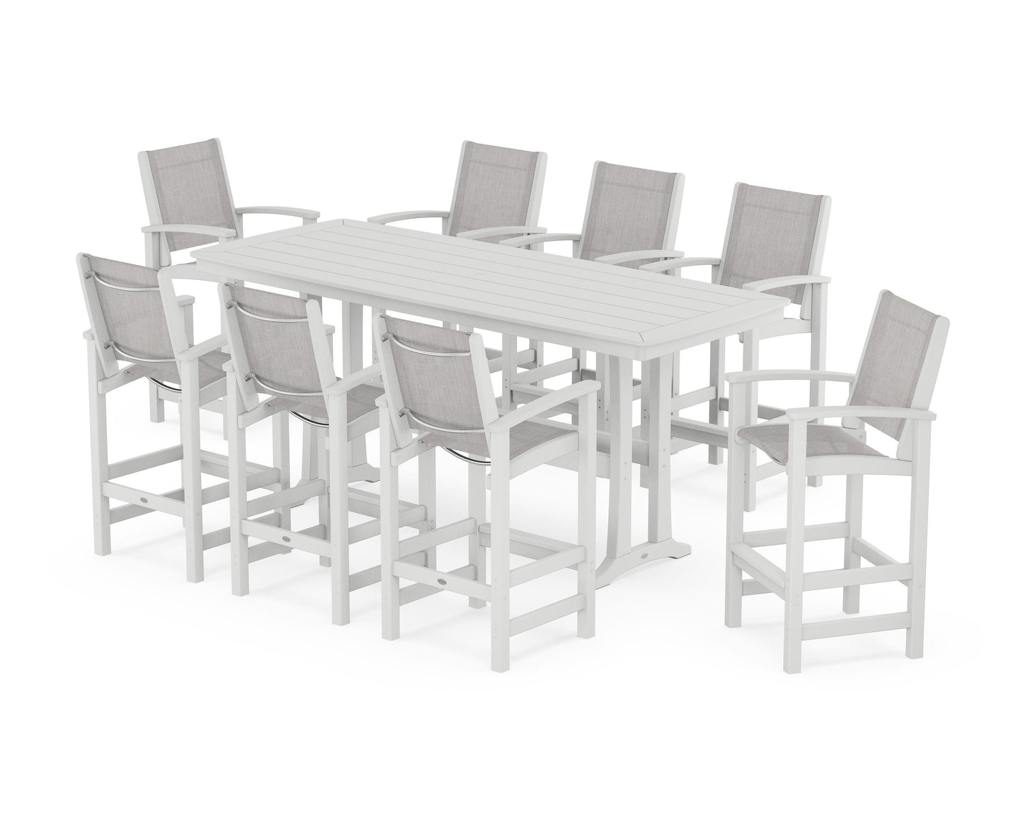 Coastal 9-Piece Bar Set with Trestle Legs