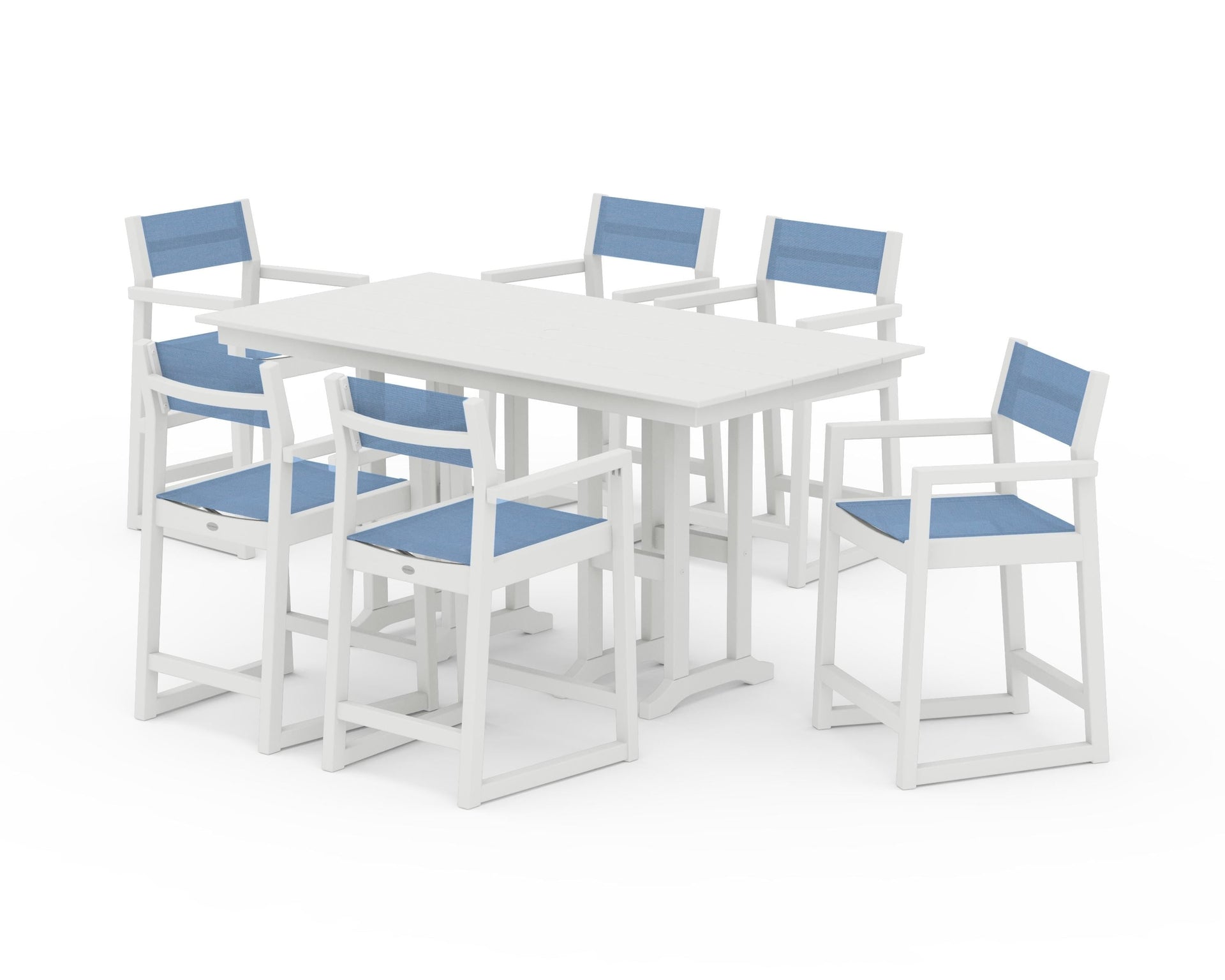 EDGE Sling Arm Chair 7-Piece Farmhouse Counter Set