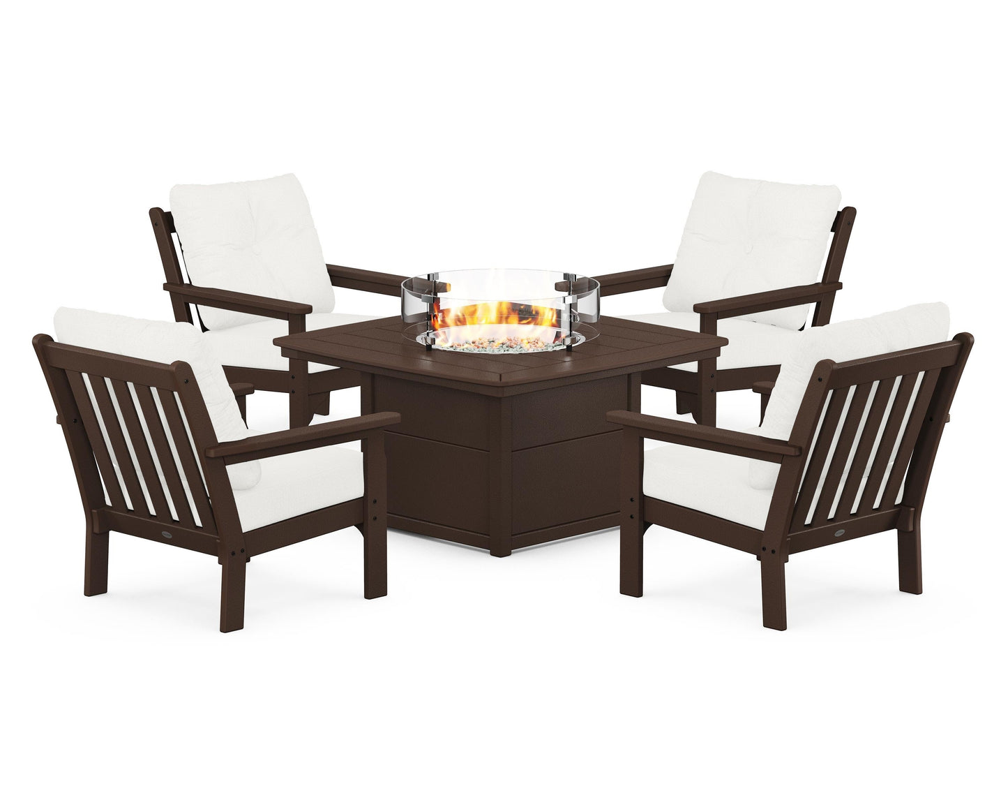 Vineyard 5-Piece Conversation Set with Fire Pit Table