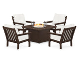Vineyard 5-Piece Conversation Set with Fire Pit Table
