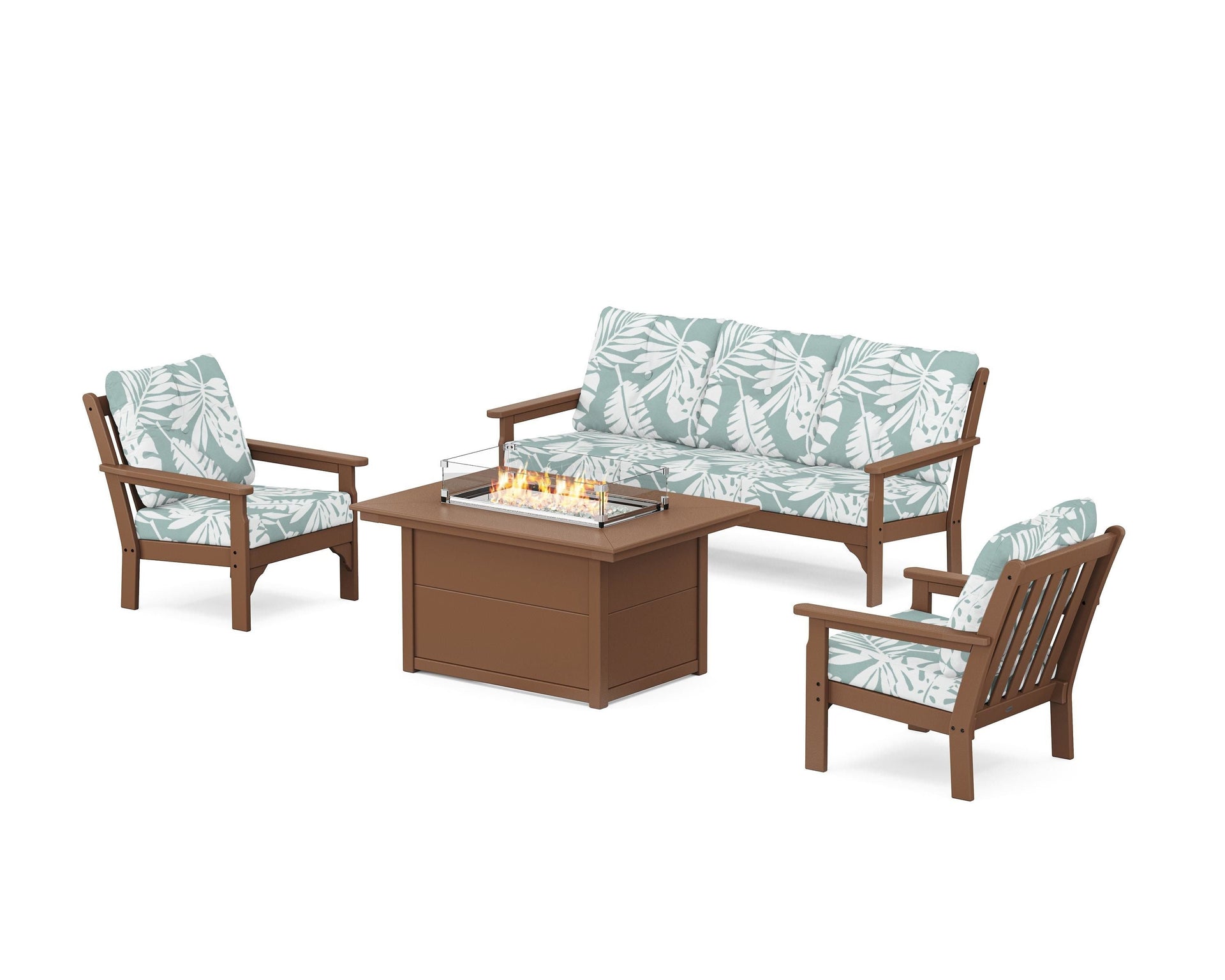 Vineyard Deep Seating Fire Pit Table Set