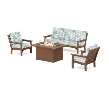 Vineyard Deep Seating Fire Pit Table Set
