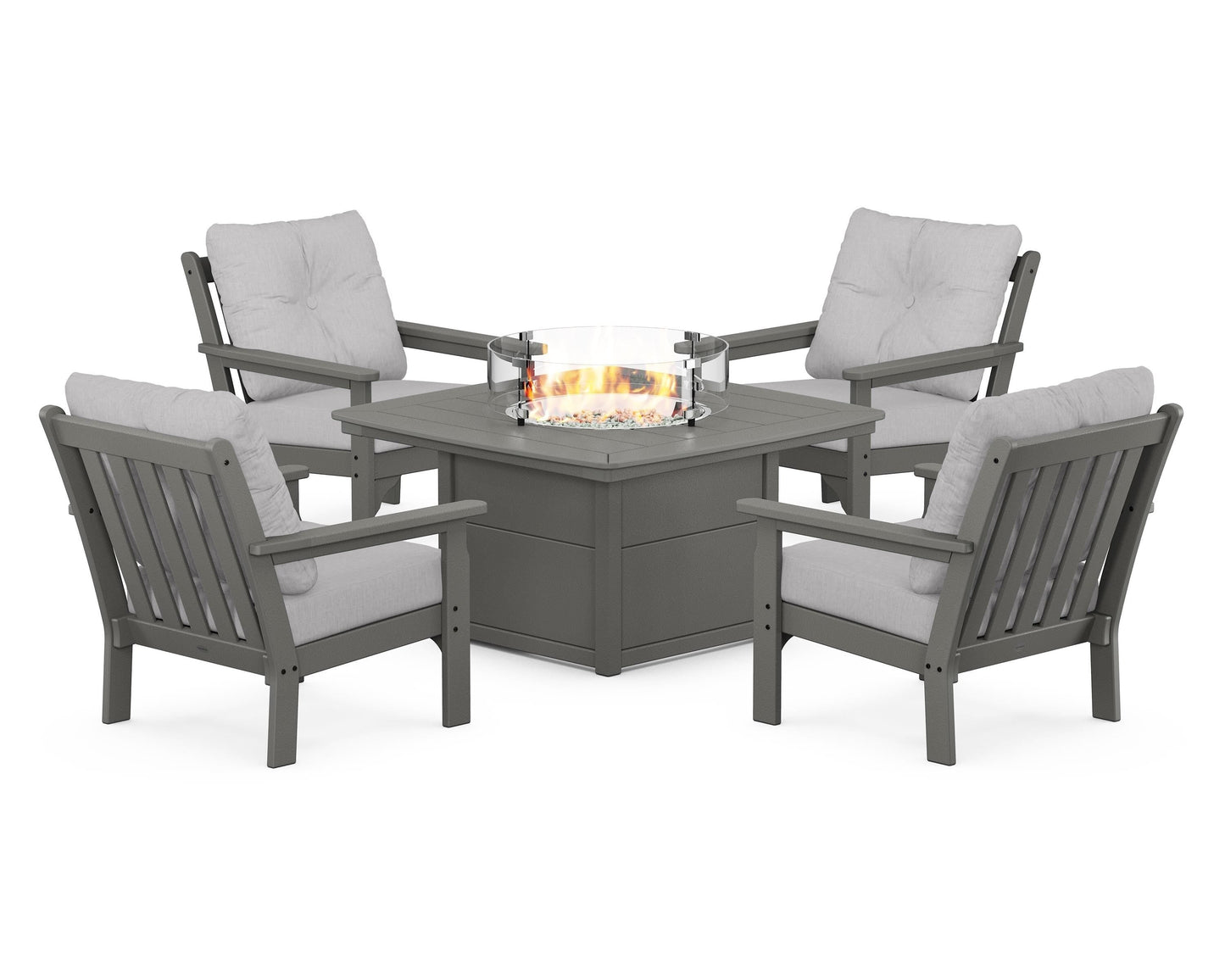 Vineyard 5-Piece Conversation Set with Fire Pit Table