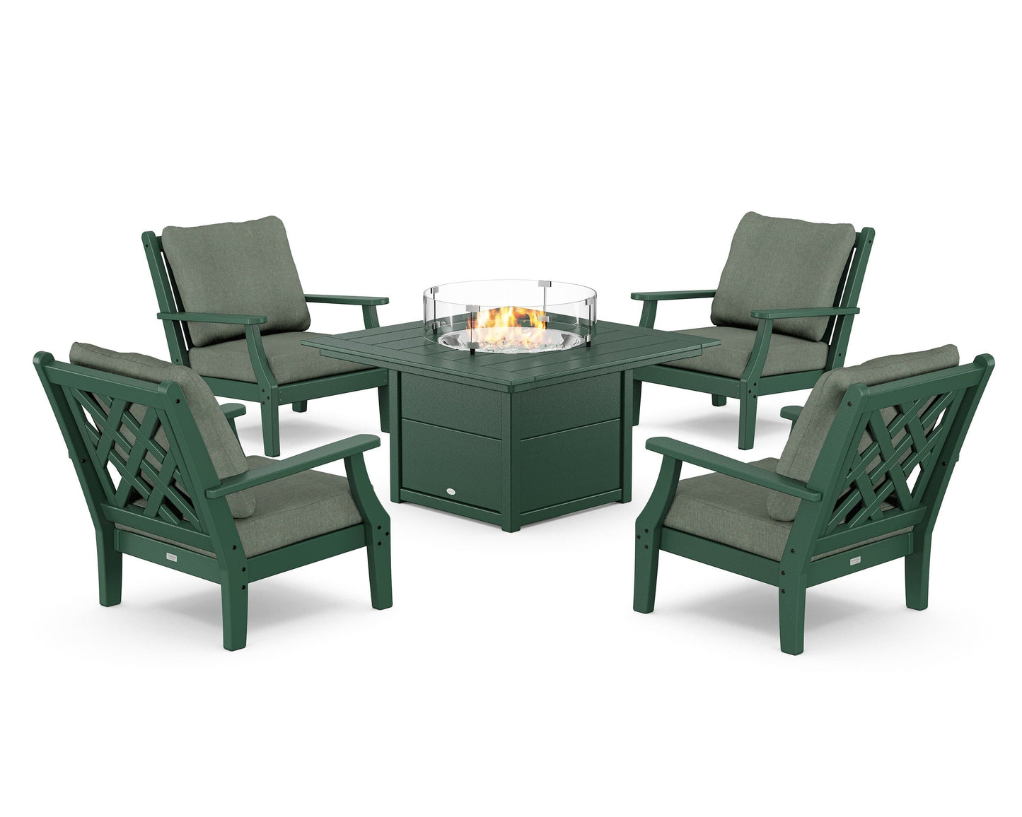 Wovendale 5-Piece Deep Seating Set with Fire Pit Table
