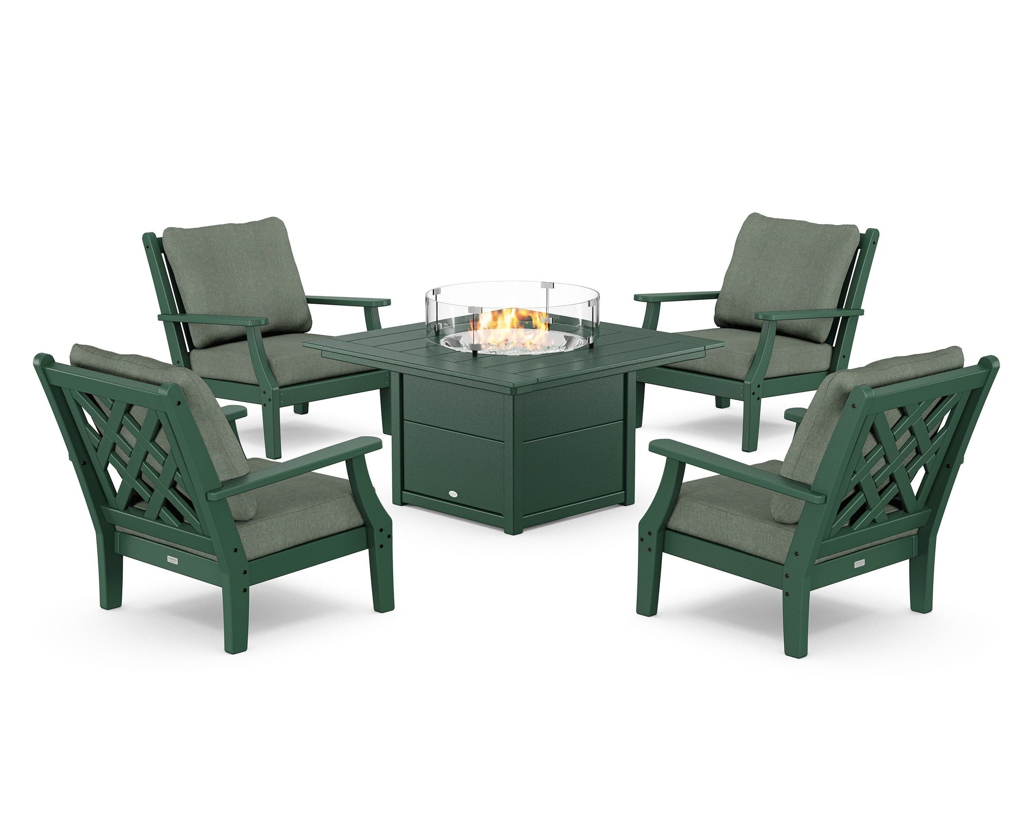 Wovendale 5-Piece Deep Seating Set with Fire Pit Table