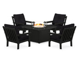 Vineyard 5-Piece Conversation Set with Fire Pit Table