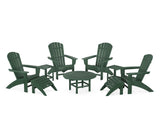 Nautical Curveback Adirondack Chair 9-Piece Conversation Set
