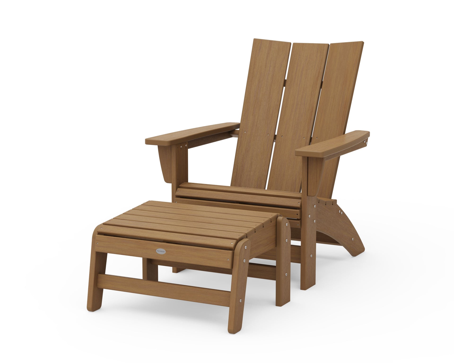 Modern Grand Adirondack Chair with Ottoman