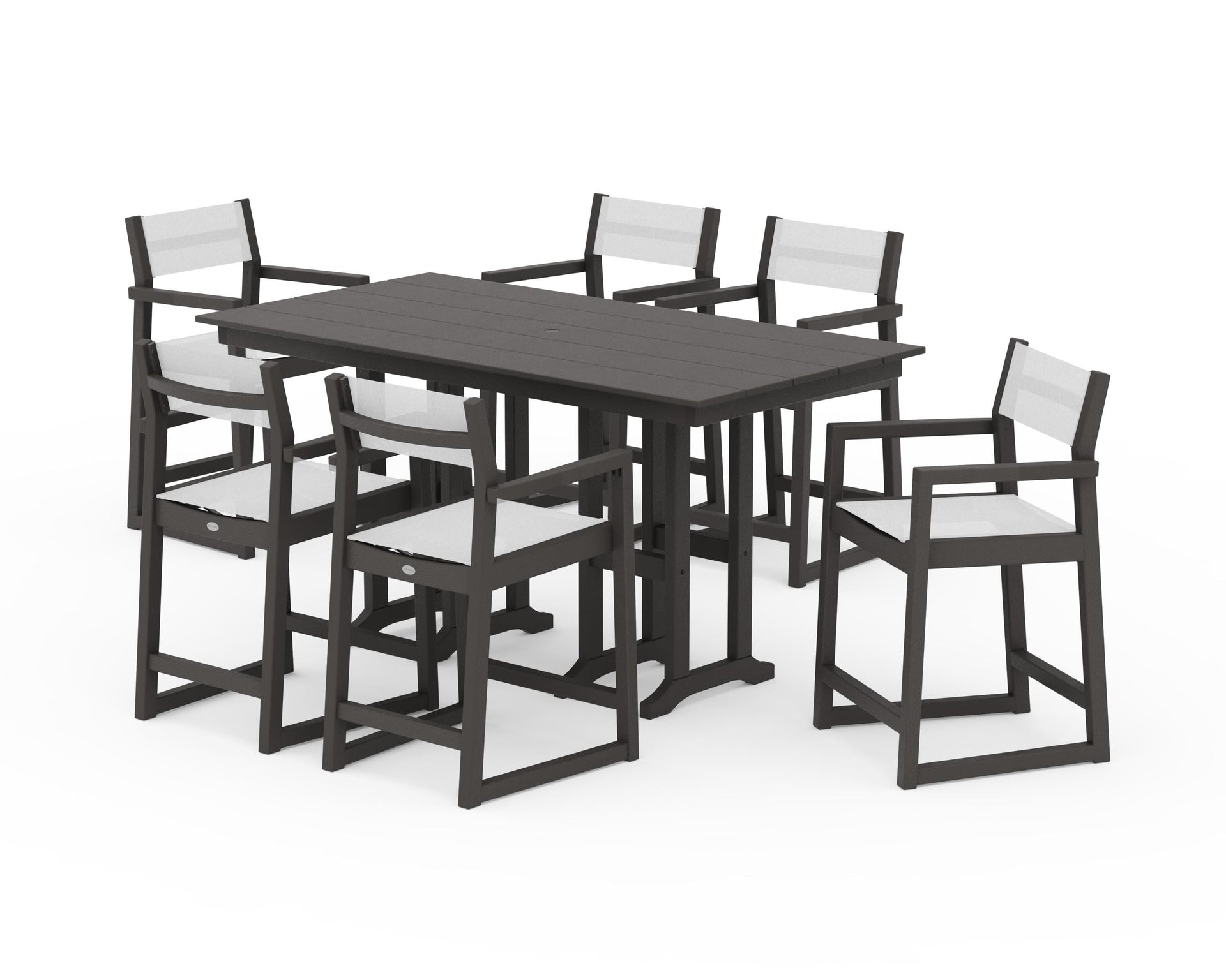 EDGE Sling Arm Chair 7-Piece Farmhouse Counter Set