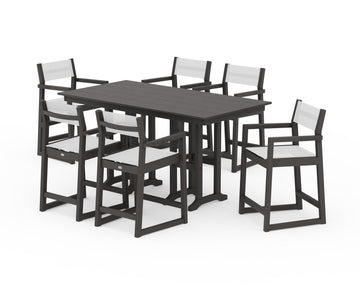 EDGE Sling Arm Chair 7-Piece Farmhouse Counter Set
