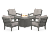 Vineyard 5-Piece Conversation Set with Fire Pit Table