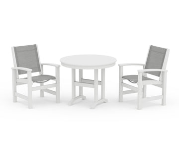 Coastal 3-Piece Round Dining Set